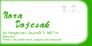 nora dojcsak business card